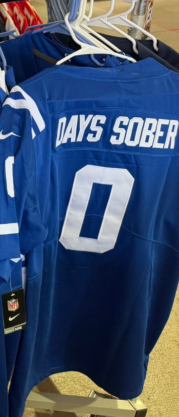 Colts Days Sober #0 Football Jersey NWT Mens XL - Stitched